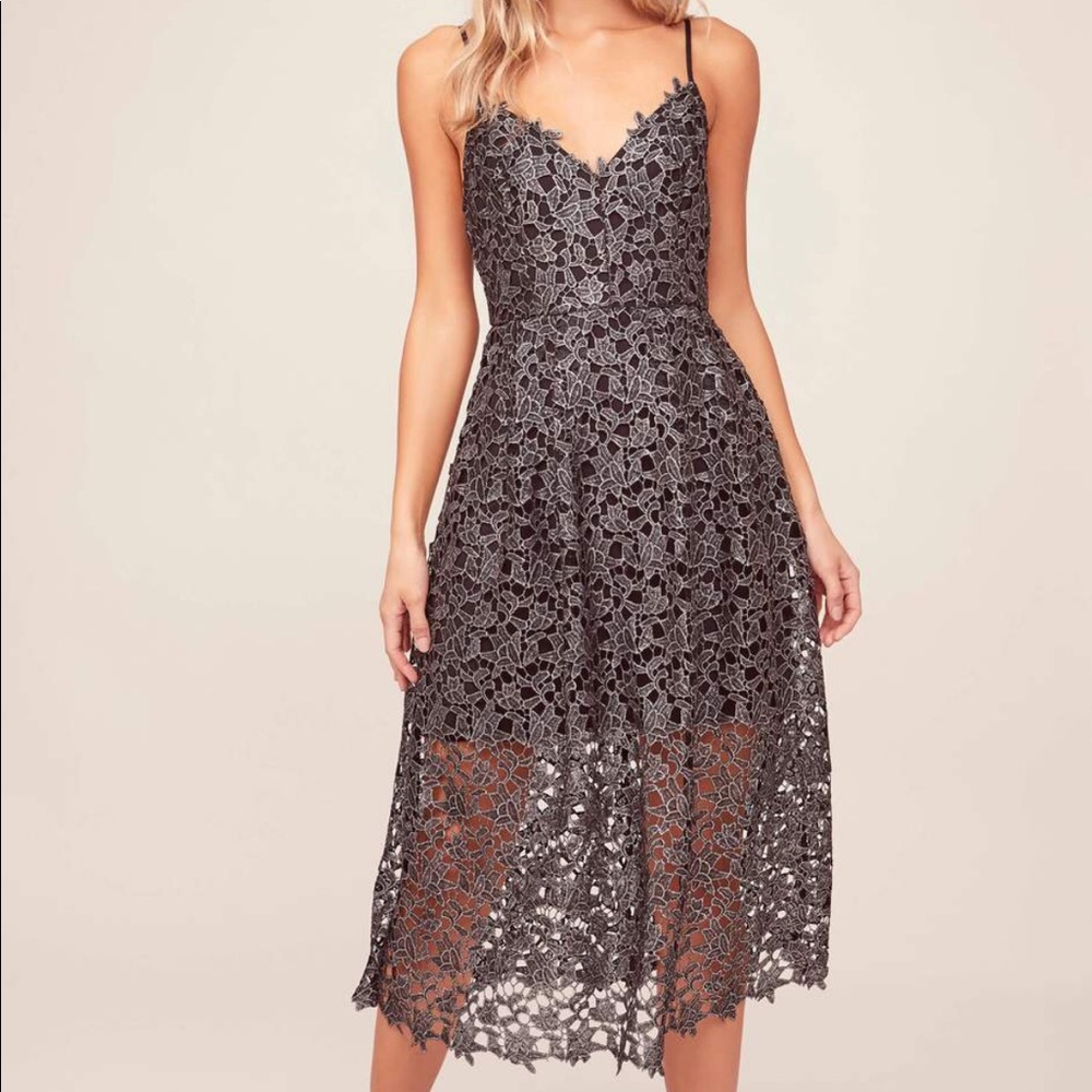 Lace A-line Midi Dress